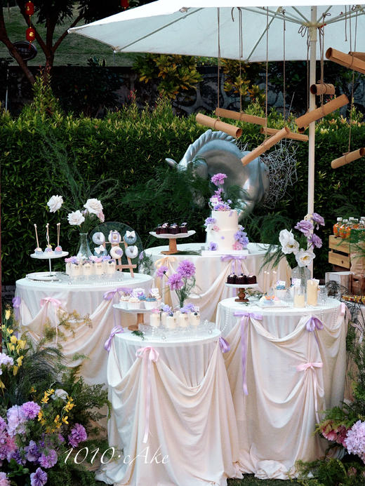 「紫白色系婚礼」主蛋糕+甜品台案例 商品图2