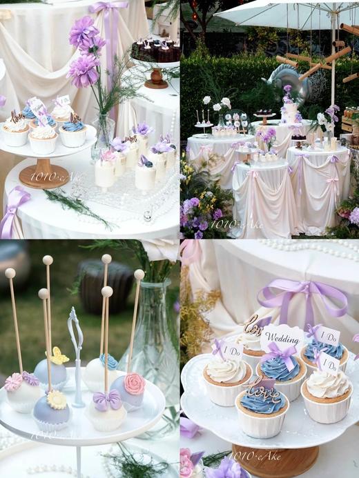 「紫白色系婚礼」主蛋糕+甜品台案例 商品图1