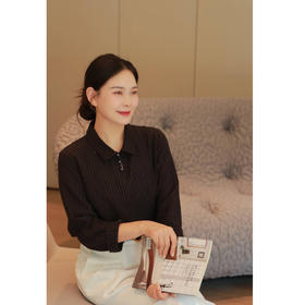 【抖音专属】翻领衬衫+半裙（24808060+24706344）玄黑+缟羽