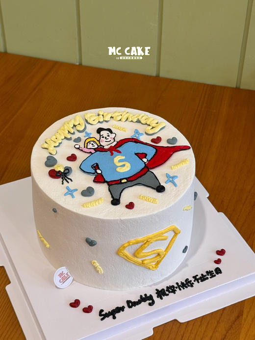 超人爸爸手绘蛋糕 商品图1