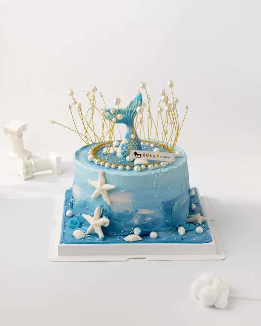 蓝色鱼尾生日蛋糕 商品图0