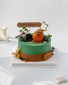 简约篮球生日蛋糕