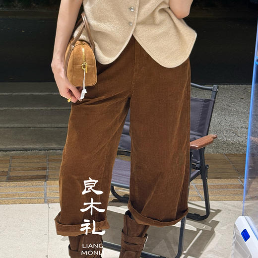 【特价不退不换】良木礼灯芯绒七分裤(Q2592242) 商品图0