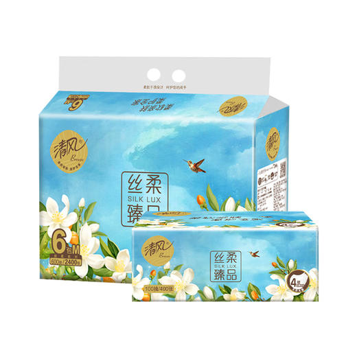 清风牌花萃面巾纸4层100抽*6包 【提】 商品图5