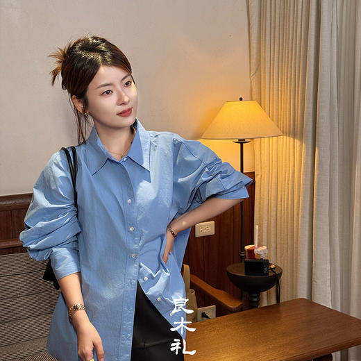 【预售7天】良木礼翻领衬衫（Q258494F） 商品图0