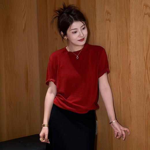 【预售7天】良木礼天丝羊毛T恤(258392F) 商品图0