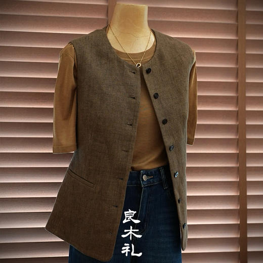 【不退不换】良木礼亚麻马甲(Q2592845) 商品图2