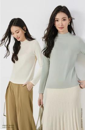 LS竹纤维女士简约奢感羊绒打底衫2552