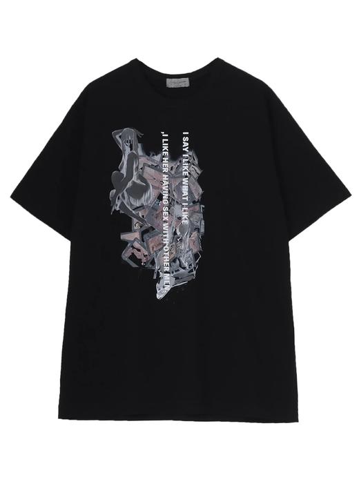 Yohji Yamamto | 人像标语印花T恤 商品图5