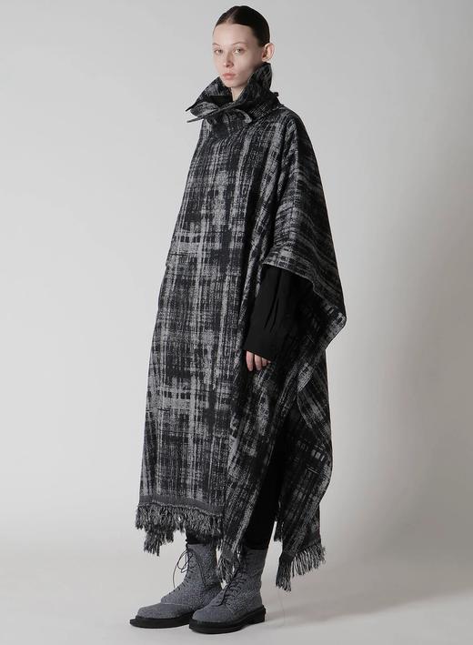 Y's | 单色格伦格纹斗篷大衣 商品图1