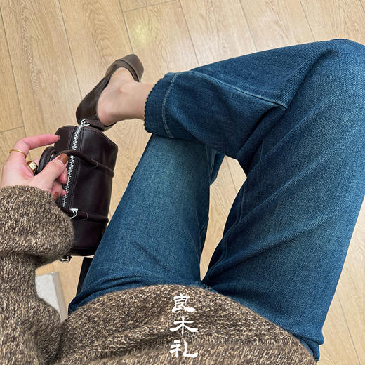 【特价不退不换】【现货】良木礼阔腿牛仔裤（咖花边）（Q2591602） 商品图5