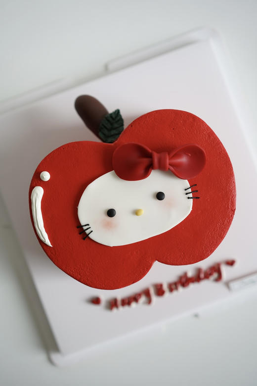 手绘奶油蛋糕 | 鲜果原味奶油 - 苹果hellokitty 商品图0