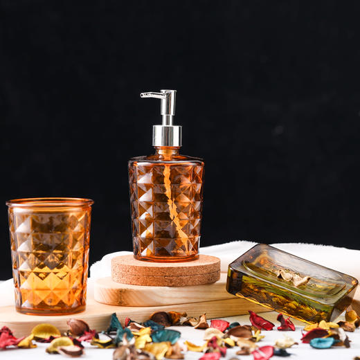 西班牙进口VSM玻璃卫浴三件套 菱格 棕色 商品图5