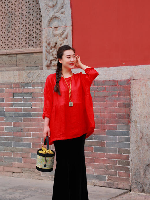 【抖音专属】宽松短袖上衣（20708231-丹罽） 商品图2