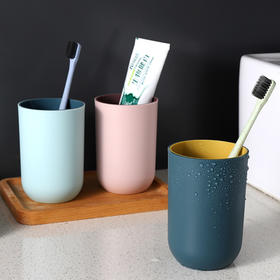 加厚款磨砂哑光情侣漱口杯 牙刷杯 深蓝色 简约创意洗漱杯子