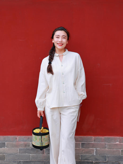 【抖音专属】新中式衬衣·玉色（25810153-玉色） 商品图4
