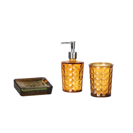 西班牙进口VSM玻璃卫浴三件套 菱格 棕色 商品图0