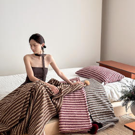 自然醒羊卷妮双面盖毯午睡毯小香风沙发毯床尾毯车载毯子MT