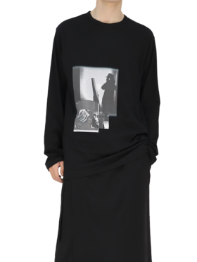 Yohji Yamamoto | 人像印花基本长T恤