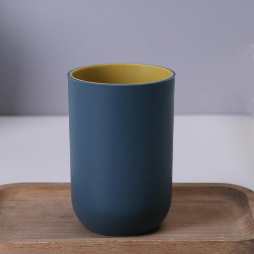 加厚款磨砂哑光情侣漱口杯 牙刷杯 深蓝色 简约创意洗漱杯子 商品图1