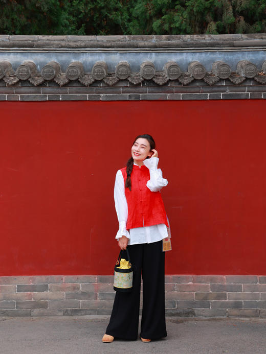 【抖音专属】高腰阔腿裤（24709653-玄雨） 商品图3