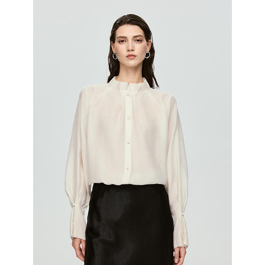 （小眠专属）初棉重工花边立领衬衫 366604009 商品图0