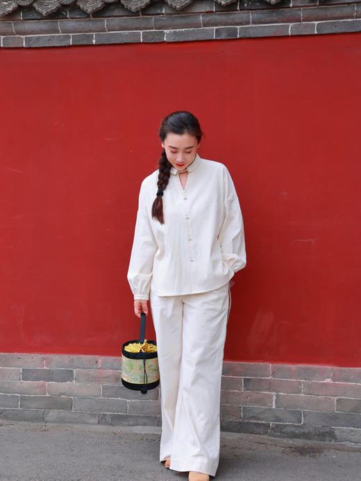 【抖音专属】新中式衬衣·玉色（25810153-玉色） 商品图1