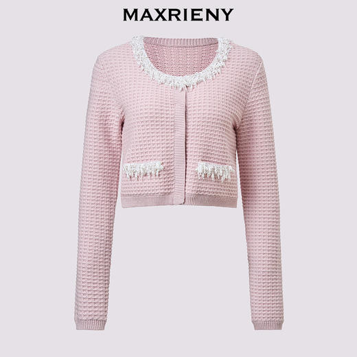 玛克门店发货：MAXRIENY肌理感外套女24冬新款华夫格华丽立体花设计(货号:MC85JA555) 商品图3