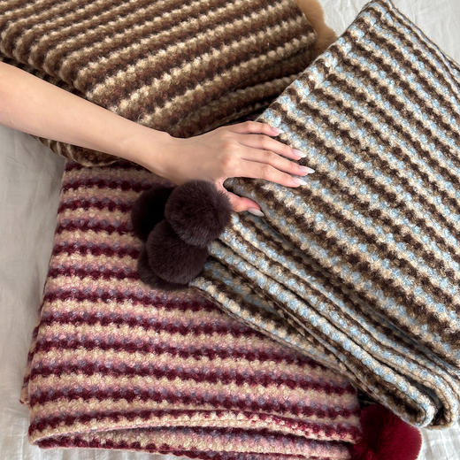 自然醒羊卷妮双面盖毯午睡毯小香风沙发毯床尾毯车载毯子MT 商品图7