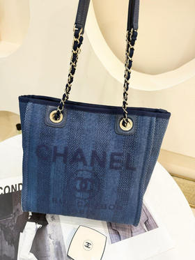 chanel 小号 丹宁 帆布 沙滩包 镭射29开