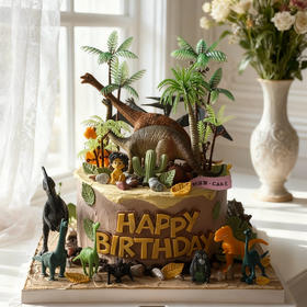 儿童蛋糕 恐龙一家 - 奶油蛋糕