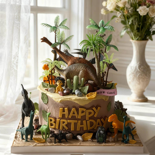 儿童蛋糕 恐龙一家 - 奶油蛋糕 商品图0