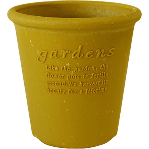 日本进口Hachiman Gardens花盆+托盘 120×120mm 黄色 商品图0