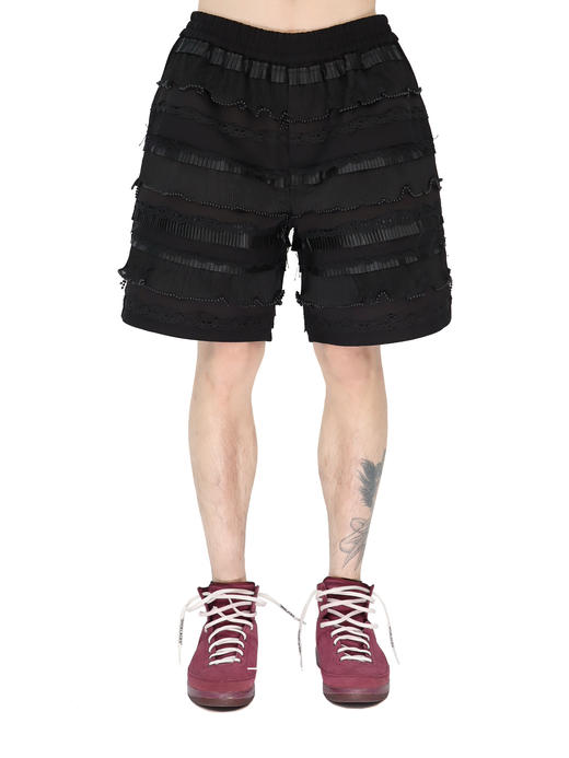 WHO DECIDES WAR | 重工拼接蛋糕短裤 商品图0