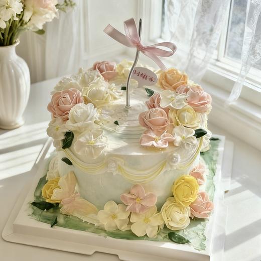 花蝶舞恋   裱花奶油蛋糕 商品图0