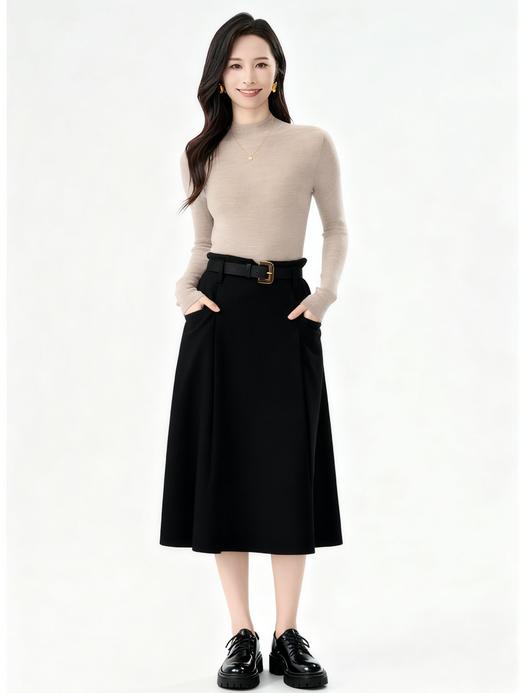 L1 臣禾【享瘦毛衫】100%精纺羊毛修身半高领打底衫套头针织衫 	JZ253091175 商品图5