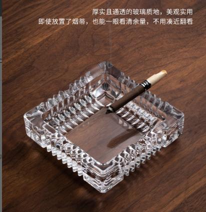 东洋佐佐木烟灰缸日本进口家用客厅办公室玻璃烟盅个性首饰收纳方形烟灰缸 商品图3