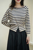 臣禾	【设计感条纹衫】露肩不对称套头针织衫  	JZ253051975 商品缩略图0