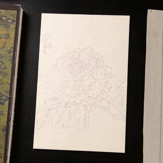 80-90年代朵云轩制木版水印《陈佩秋曹州牡丹》老信笺（一包40张） 商品图4