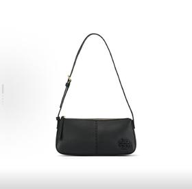 TORY BURCH Mcgraw 黄铜配件压花徽标 荔枝纹皮革 腋下包手提单肩包 常规 女款 黑色