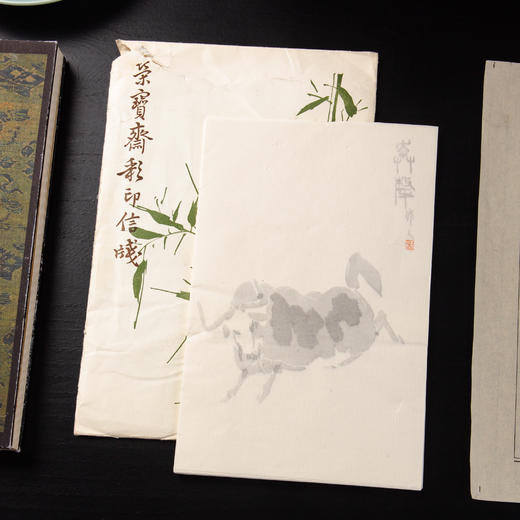 80-90年代荣宝斋制套色木版水印《吴作人动物》老信笺（一包48张） 商品图0