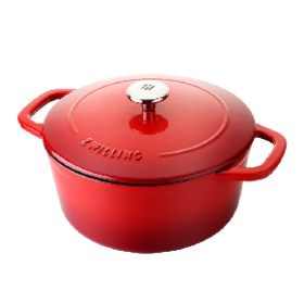 【一件包邮】SA-P009  双立人圆形炖锅24cm（红色）圆形珐琅铸铁产品，色彩亮丽。甘肃/青海/内蒙古/新疆/西藏/宁夏/海南/港澳台不发货