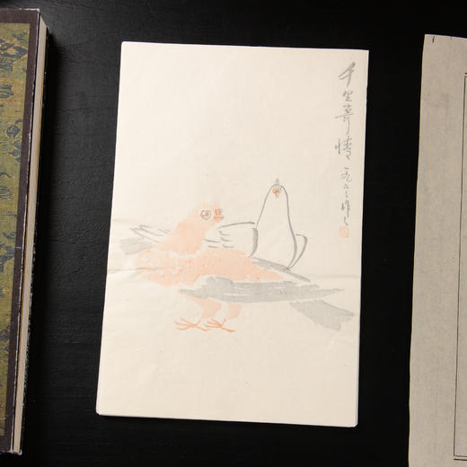 80-90年代荣宝斋制套色木版水印《吴作人动物》老信笺（一包48张） 商品图4