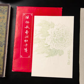80-90年代朵云轩制木版水印《陈佩秋曹州牡丹》老信笺（一包40张）