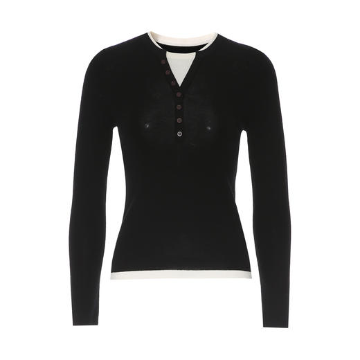 同款下架-【假两件打底针织衫】EITIE爱特爱时尚简约羊毛显瘦秋季新款针织衫D2501909 商品图5