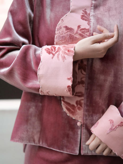 盛唐牡丹 | 丝绒拼富贵牡丹漳缎外套 商品图2