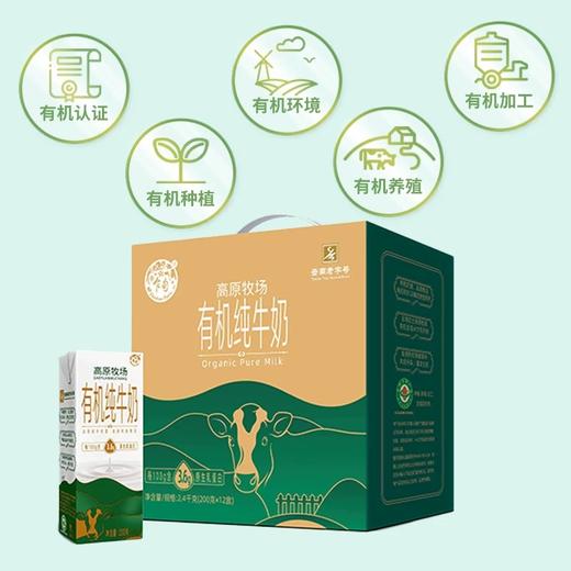 高原牧场有机纯牛奶200g*12礼盒装 商品图1