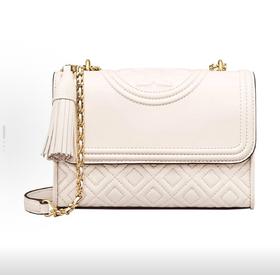 TORY BURCH Robinson 金属配件 羊皮 单肩包 女款 米白色