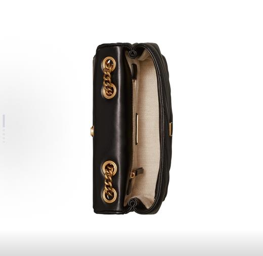 TORY BURCH 汤丽柏琦Kira轧制黄铜配件标志性的斜面双TLogo皮革斜挎单肩包小号女款黑色 商品图2
