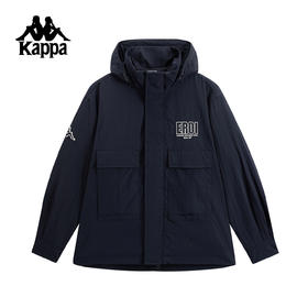 Kappa 运动棉服男2025新款冬季连帽保暖外套防寒两件套K0FY2MM01